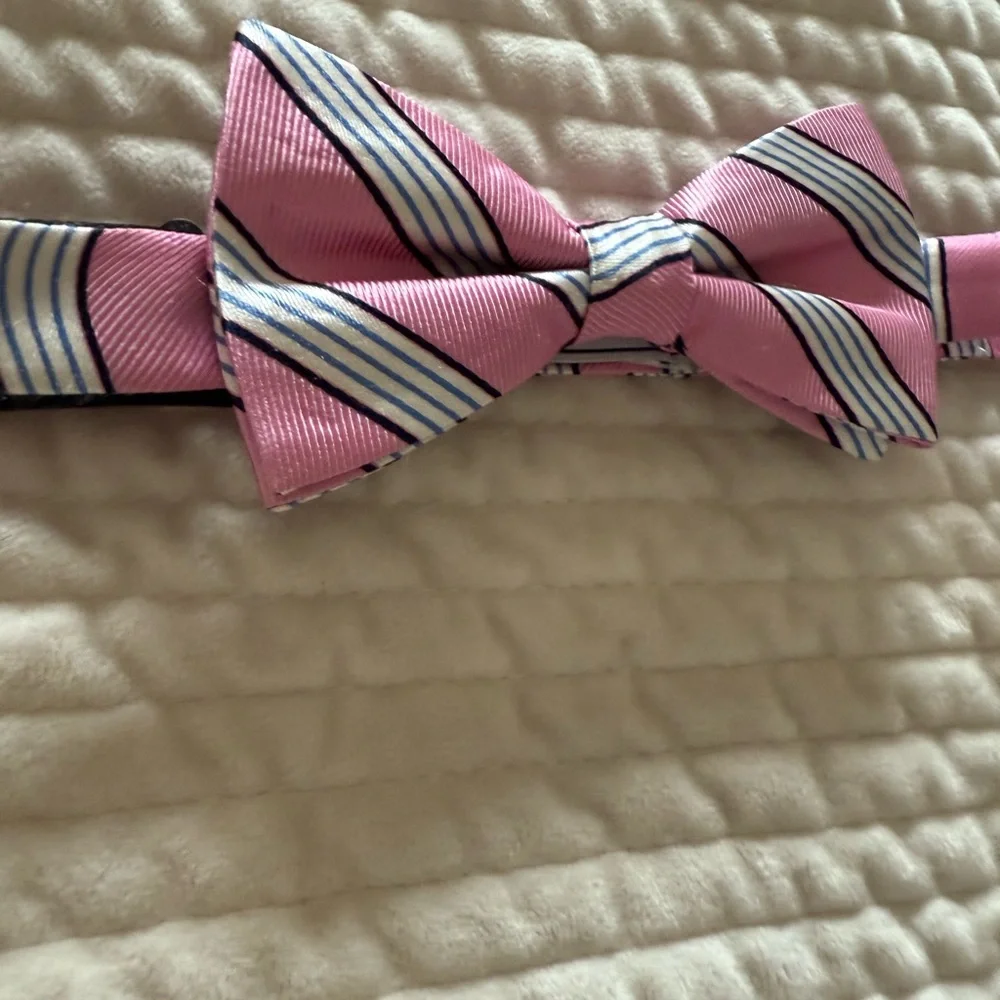 Izod Kids Pink and White Striped Bow Tie